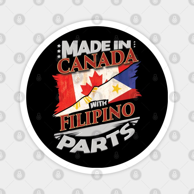 Made In Canada With Filipino Parts - Gift for Filipino From Philippines Magnet by Country Flags